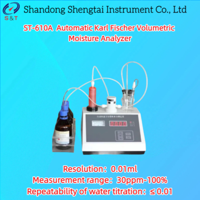 ST-610A Automatic Karl Fischer Moisture Analyzer with 30ppm-100% Range and 0.01ml Resolution