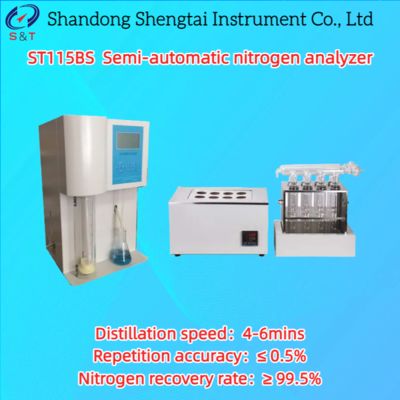 Feststoff ≤ 6g Halbautomatischer Stickstoffanalysator Rohprotein 10 Programme ST115BS