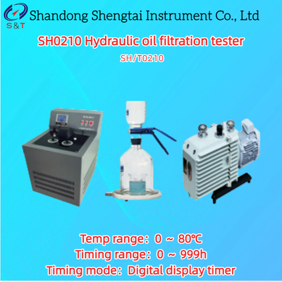 Hydraulic Oil Filtration Tester 0 ～ 80℃ Timing 0 ～ 999h PT100 Sensor SH/T 0210