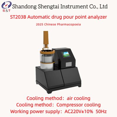 Automatischer Wirkstoff-Gießpunkt-Analysator Luftkühlung -30 °C~+80 °C Motorgeschwindigkeit 1200r/Min ST203B