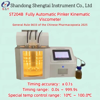 Vollautomatischer Pinker Kinematischer Viskosimeter 10 ～ 100℃ Messbereich 0,6 ～ 17000 mm²/S ST204B