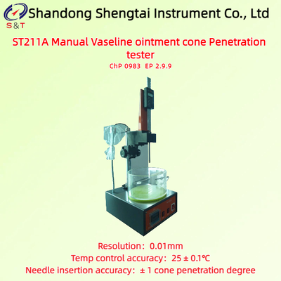 Manueller Vaseline-Salbe-Kegel-Durchdringungs-Analysator Messung 0 - 70 mm Temperaturkontrolle 25 ± 0,1°C EP 2.9.9